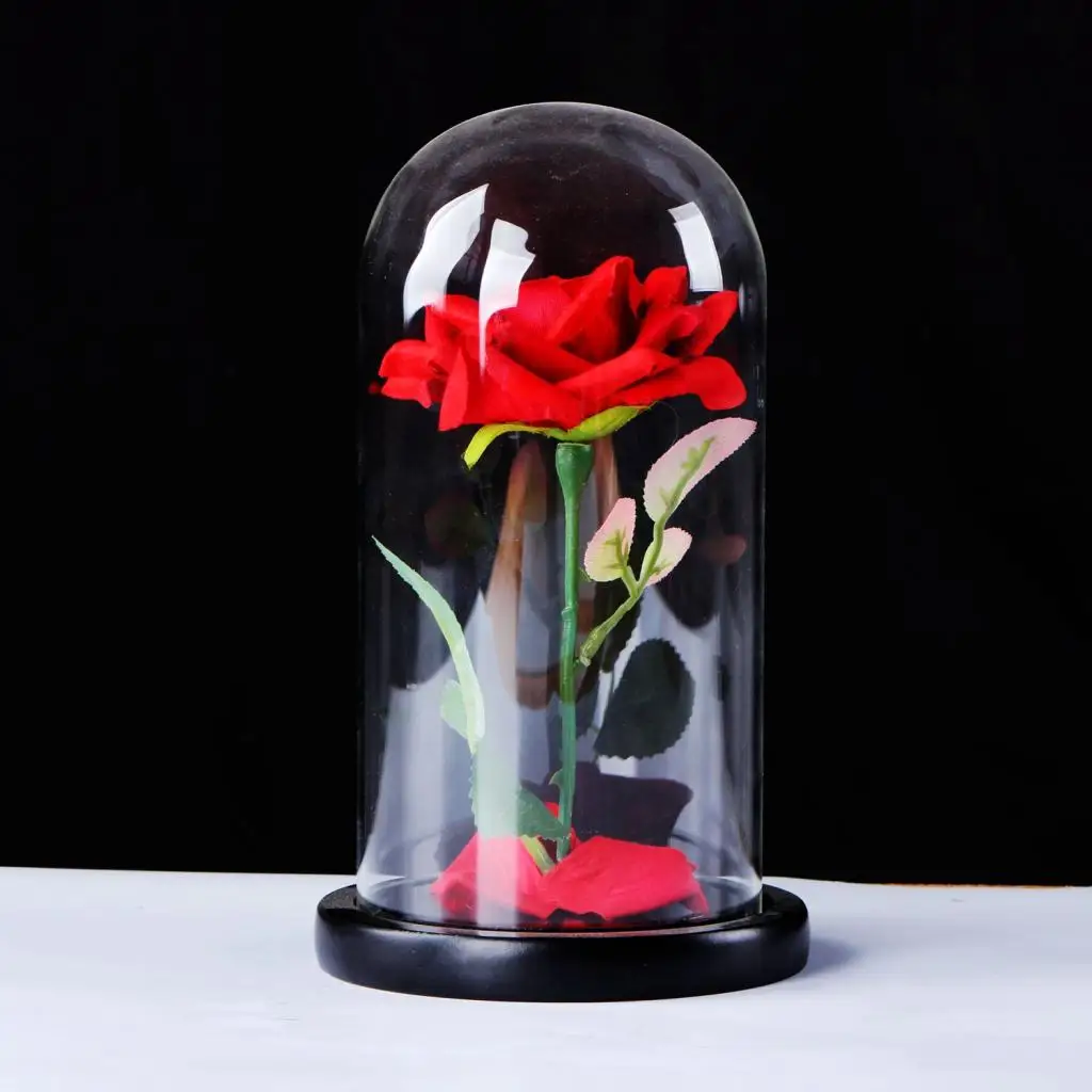 Стеклянная крышка купол с розовым цветком микропейзаж центральный хороший