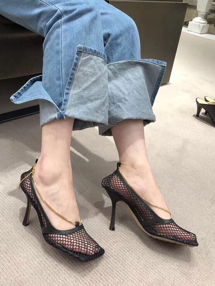 Новинка лета 2019 женские босоножки на высоком каблуке пикантный стиль необычная