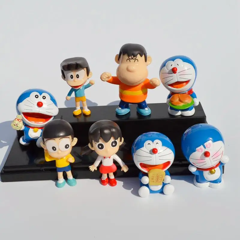 

Doraemon Nobita Nobi Minamoto Shizuka Honekawa Suneo PVC 6-8cm Anime Figure Children's Toys Collect ornaments 8 combination