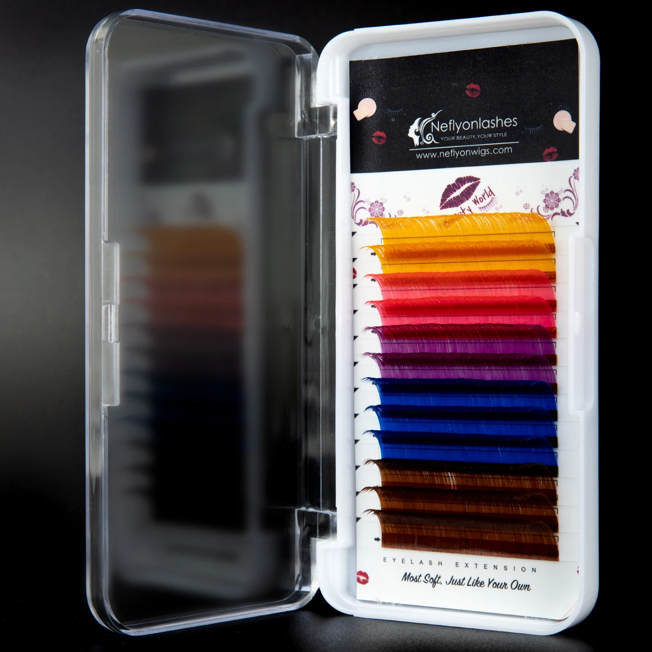 12 Rows/Tray 5 Colors Rainbow Colored Eyelash Extension Individual Faux Mink Colorful Eyelashes Soft Cilia Eye Lash Extensions | Красота и