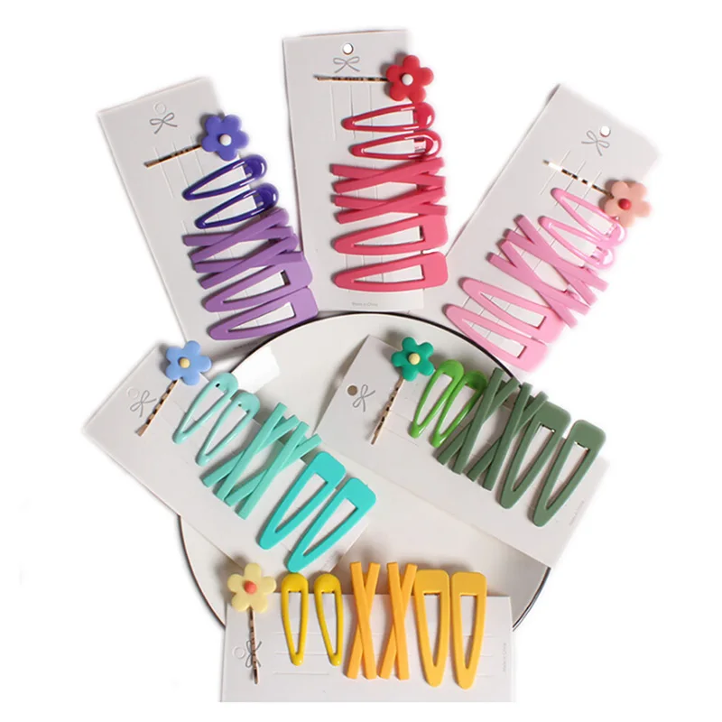 7 шт. для девочек заколки волос детей Детские аксессуары клип шпильки однотонные