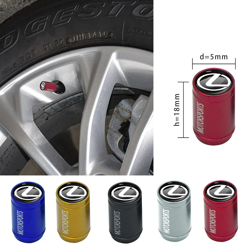 

4x Car Metal Tire Valve Caps Car Tyre Air Stems Cover for Lexus RX LX GX IS NX UX LS GS ES RC LC CT200h RX300 RX330 RX350 RX270