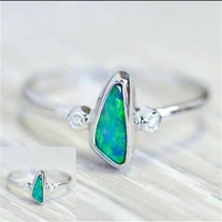 fashion fashionable wedding women proposal simple jewelry chic green color fresh ring