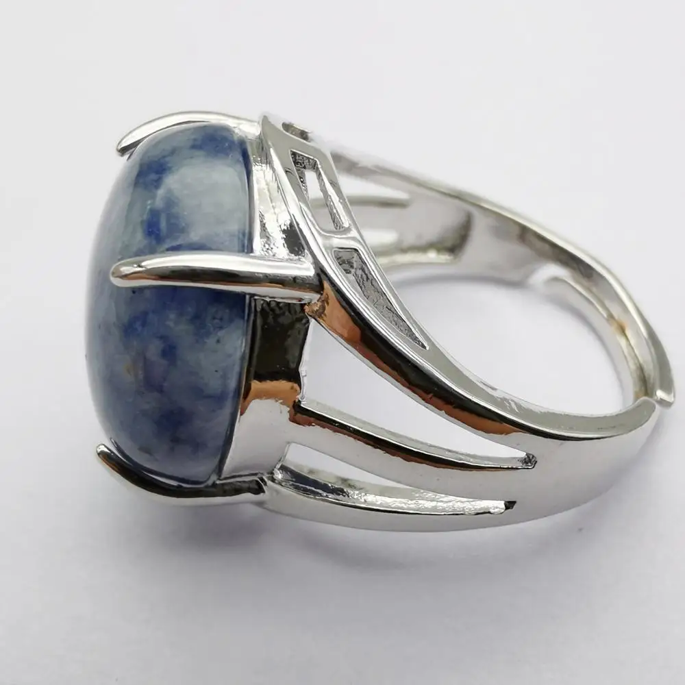 Бразильский содалитовый камень Круглый бисер драгоценный кольцо на палец