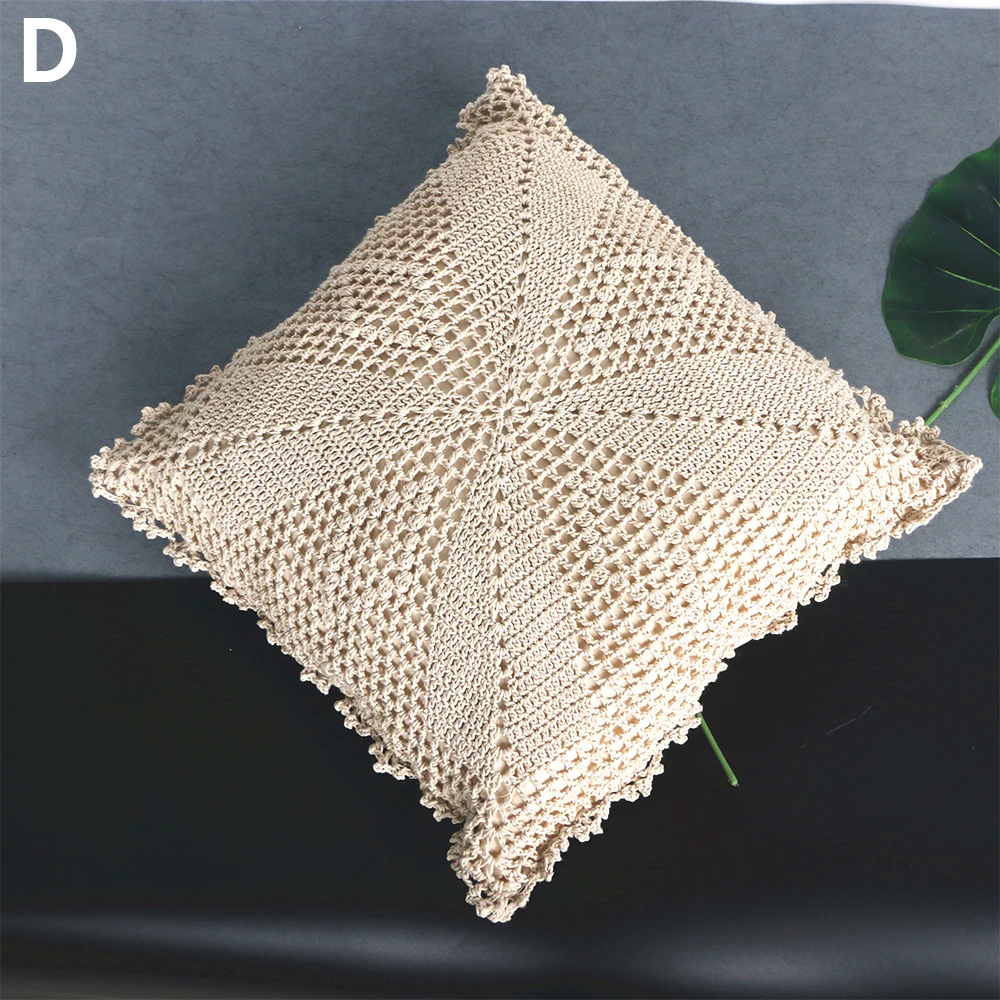 

Bohemia Style Cushion Cover 40*45CM Hand-woven Cotton Linen Macrame Thread Pillowcase Geometry Pillow Cover Home Sofa Decor