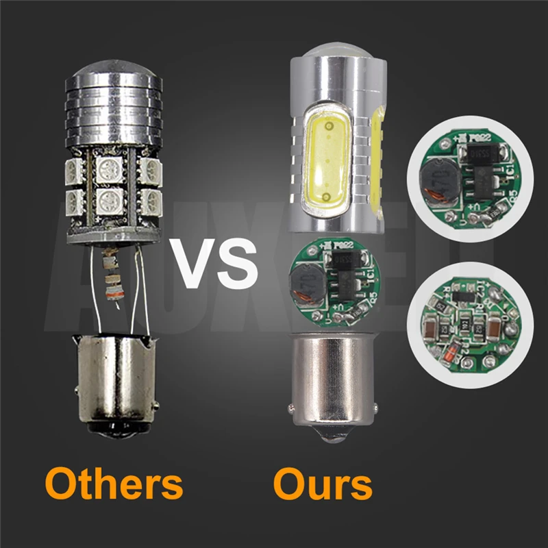 2PCS High Power 1156 BA15S COB LED Car Auto Turn Signal Lights Backup Reverse Bulb Fog Lamp 10-30V 7506 P21W 12498 Amber White - купить по