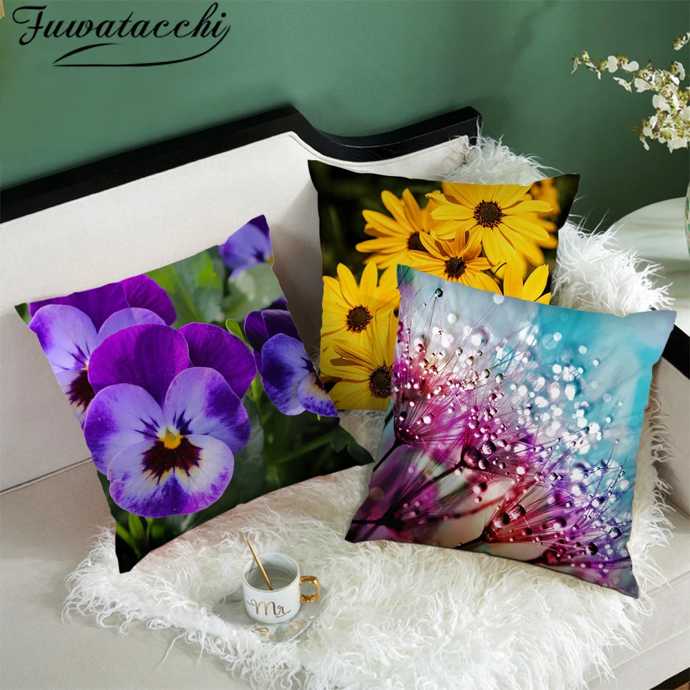 Fuwatacchi наволочки с дикими цветами цветок сливы искусственная Обложка домашний