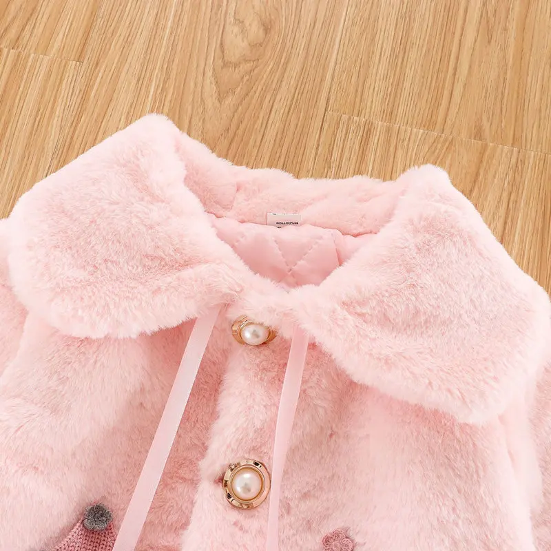 Прекрасная зимняя теплая плотная накидка для маленьких девочек одежда со