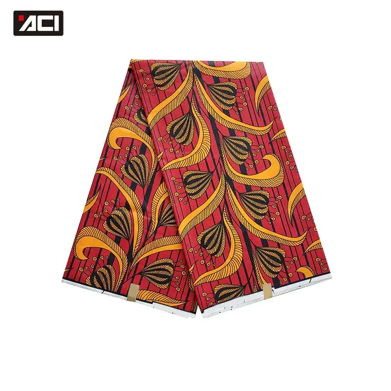 

ACI Ankara African Wax Prints Fabric 6 Yards/Piece 100% Polyester African Wax Prints Fabric Ankara Veritable Wax Tissu Africain