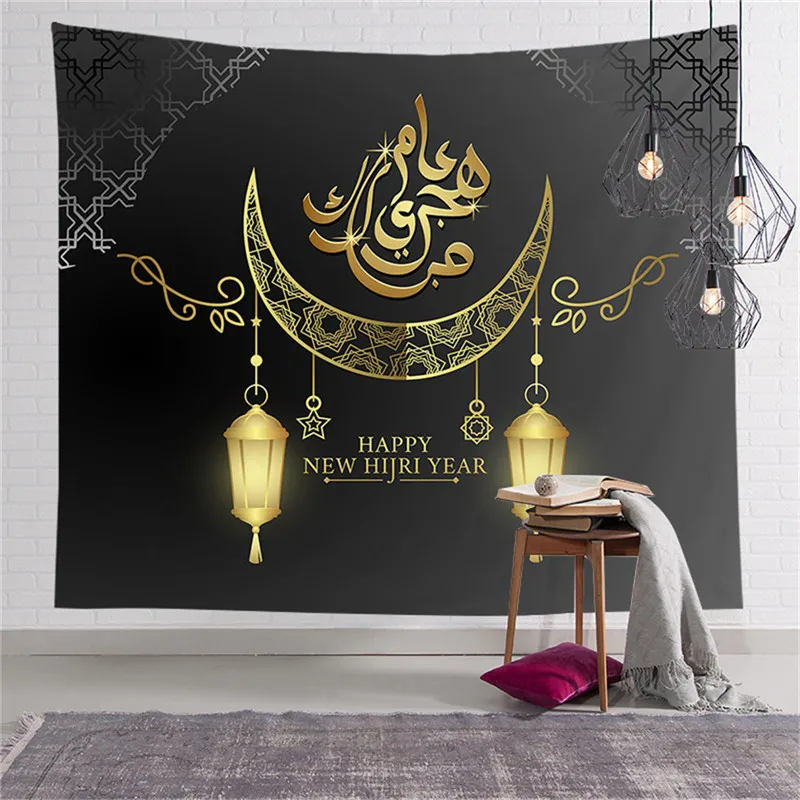 

Muslim Moon Light Wall Hanging Tapestry Traveling Camping Oil Painting Boho Tapestry Yoga Pad Sleeping Tapestries New