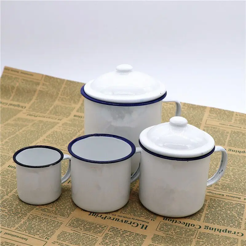 500 мл чашки покрытые эмалью керамическая чайная чашка с ручкой для улицы дома