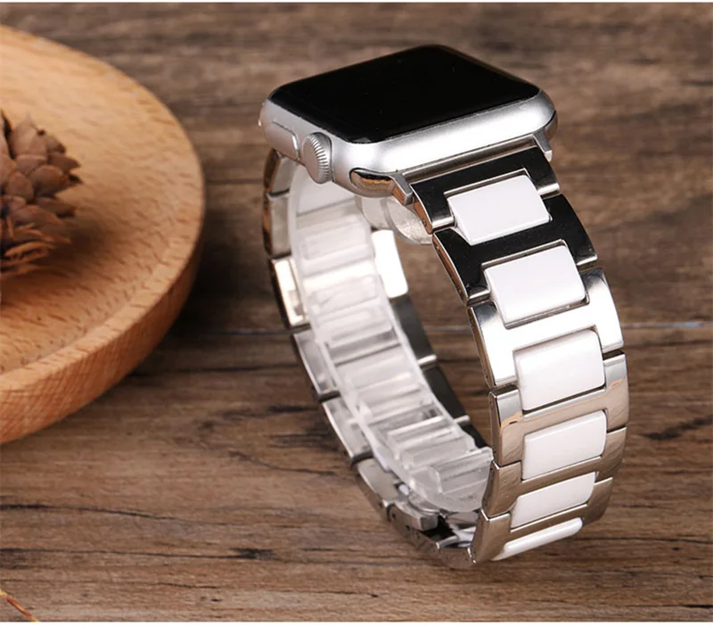 Ремешок из нержавеющей стали для Apple watch 44 мм 40 мм iWatch 42 мм 38 мм керамический ремешок для часов Браслет Apple watch 4 3 2 1