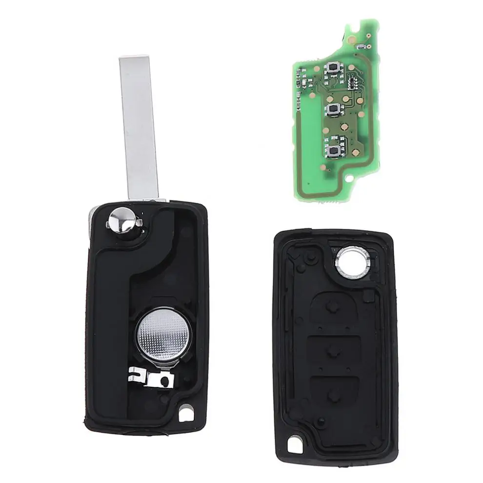433MHz 3 Buttons Uncut Flip Remote Car Key Fob with Light Button ID46 Chip for Citroen C3 C4 C5 Models 2005-2011 | Автомобили и