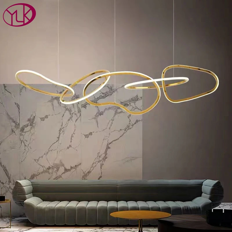 Дизайнерская круглая светодиодная люстра YOULAIKE для столовой Роскошный домашний