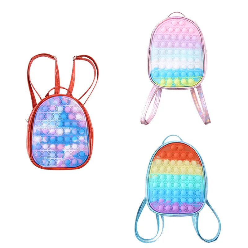 

Универсальный Детский рюкзак, унисекс, с градиентом, цветной кошелек, забавная сумка через плечо, многофункциональная школьная сумка