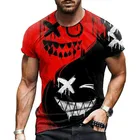 Мужская футболка с коротким рукавом и 3D-принтом граффити, удобная одежда с круглым вырезом, городская Модная тонкая простая ткань из полиэстера, 2021 полиэстер