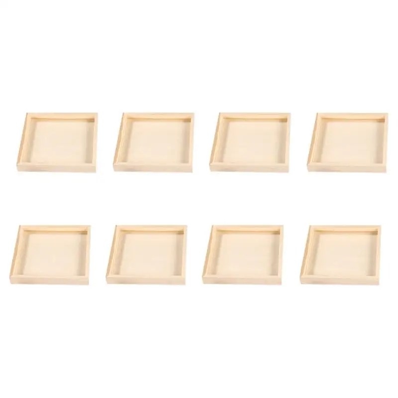 

8pcs Storage Trays Natural Special Puzzle Blocks Trays for Kids Children