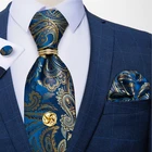 Галстук мужской, синий, ширина 8 см, галстук, кольцо, 8 см