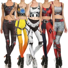 [Youre My Secret]  Star Superhero Cosplay Costume For Women Captain Woman Croped Tops Leggings Sets