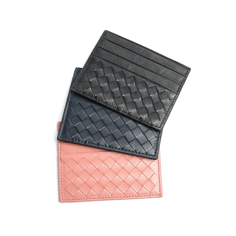 

Woven card holder leather ladies fashion multi-card card holder bank ID card holder men's bus card