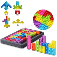 27pcs tetris puzzle toys silicone doll building blocks board game stress relief educational bubble sensory fidget toys gift