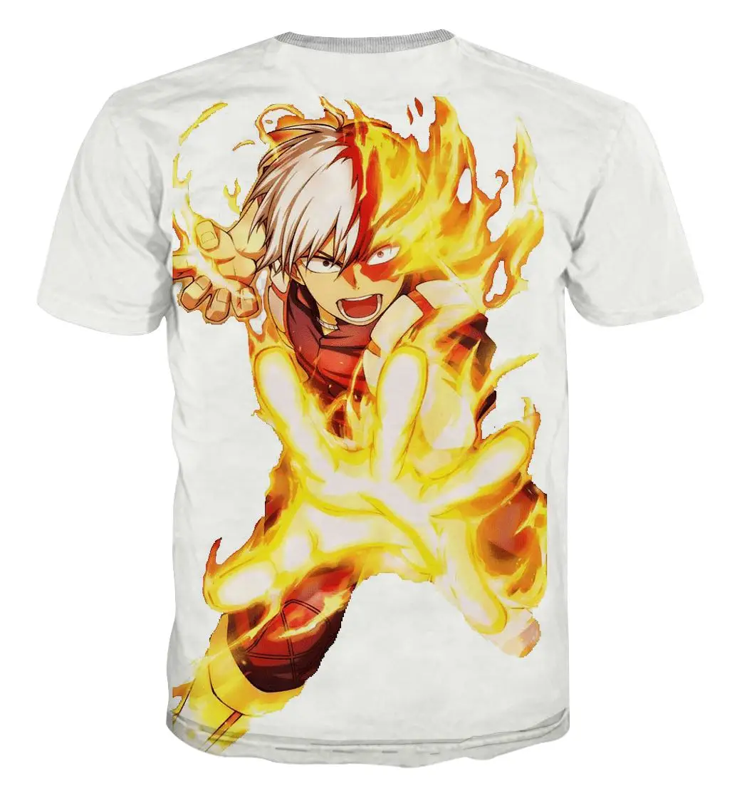 

My Hero academic Todoroki Shouto Мужская футболка с коротким рукавом аниме Bakugo Katsuki забавная Футболка мужская S-4XL поддержка оптовая продажа