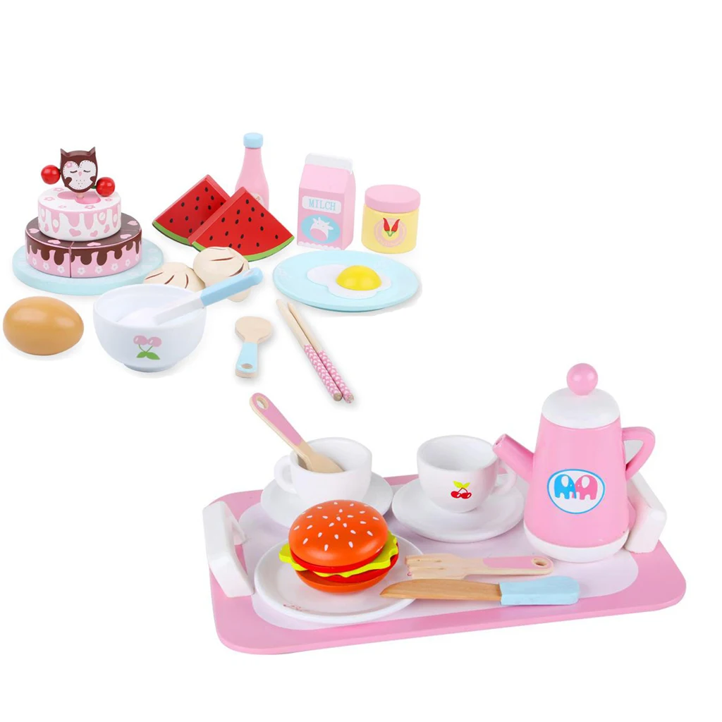 

1 Set Cutting Pans Spoons Pretend Play Kitchen Kids Developmental Toy Game