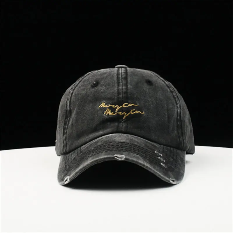 

Retro Letter Embroidery Cotton Baseball Cap Adjustable Snapback Cap for Men and Women 240