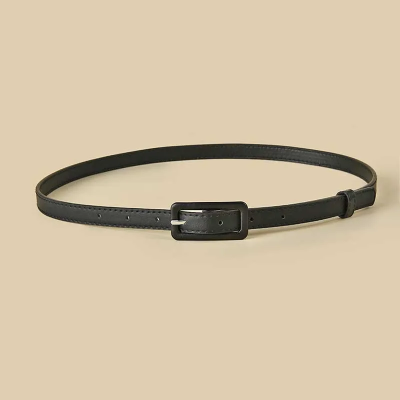

Multi-color Lady's Slender Thin Belt Square Head Pin Buckle Women Waist Belt Elastic Waist Belt Candy Color Jeans Buckle Belt