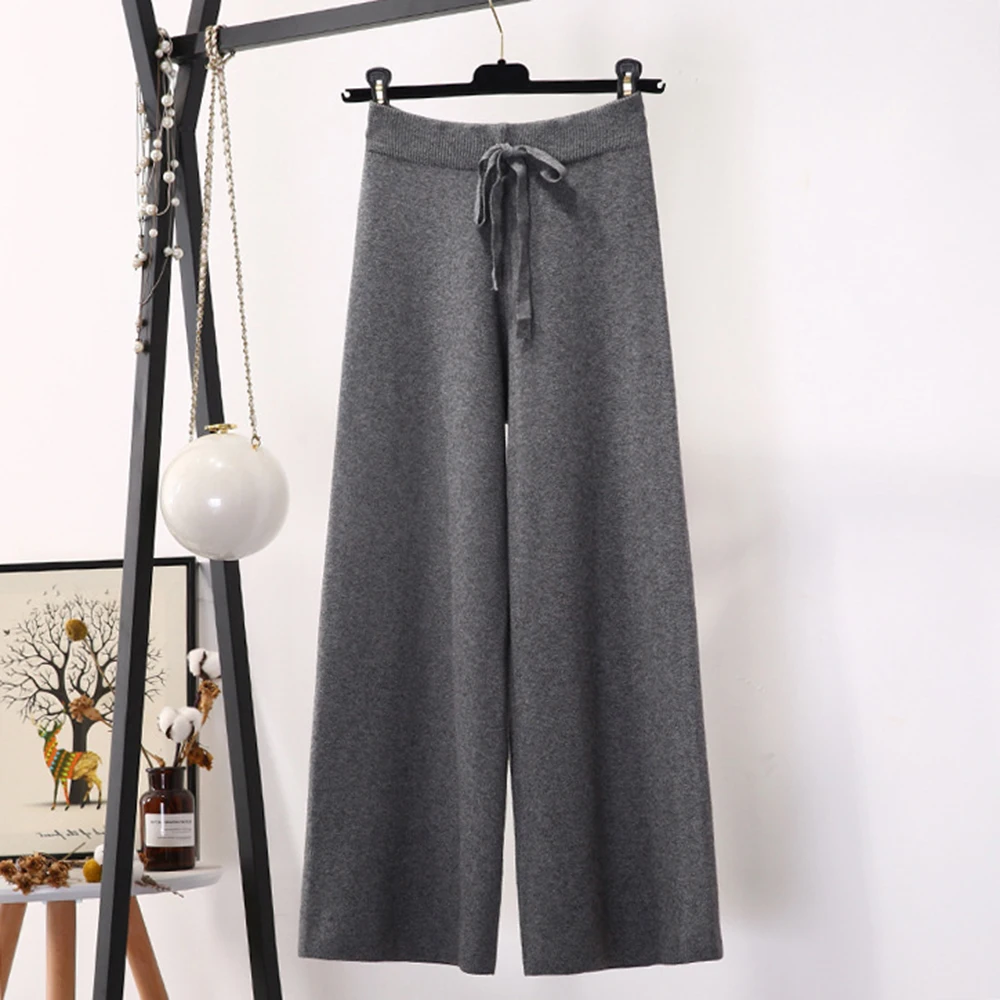 2019 осень зима новые толстые повседневные Прямые брюки женские свободные