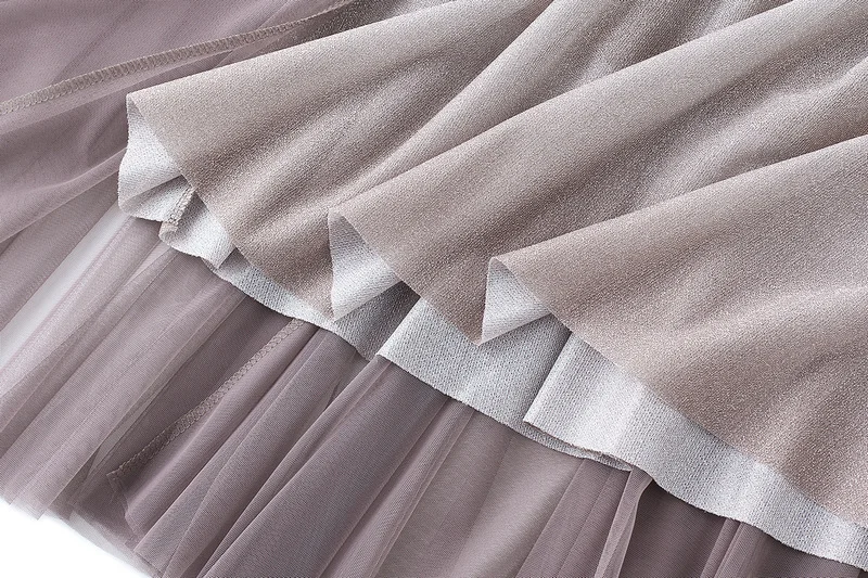 

2021 Women Summer Boho A-Line Mesh Skirt Elegant Stretch High Waist Long Pleated Skirt Gradient Color Elegant Faldas Jupe Saia