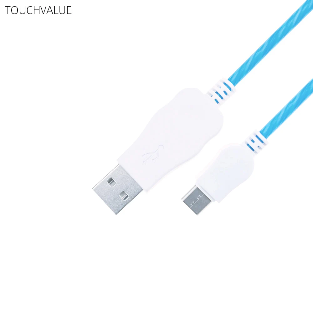 Мигающий кабель типа C Micro USB для замены кабеля 2 м зарядная линия розового