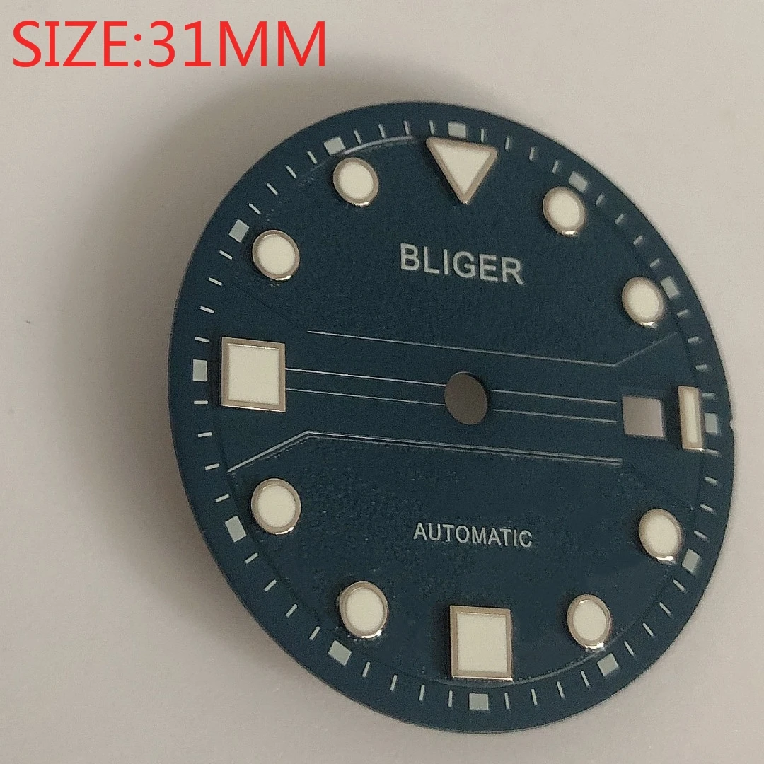 

BLIGER 31mm men's watch dial is suitable for Miyota-DG-2813-3804 ETA MH36 MH35 cases automatic movement dials Drak blue