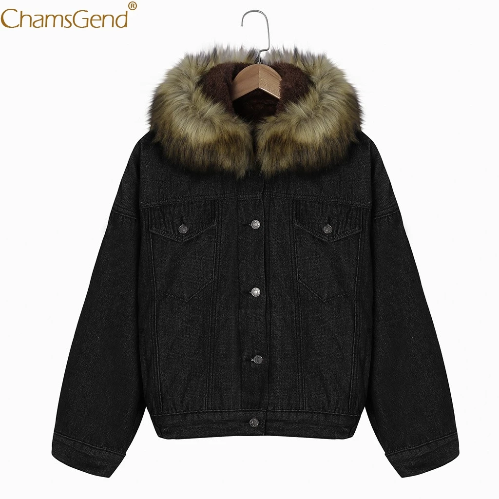 Женская теплая джинсовая куртка Женское пальто модное зимнее негабаритное