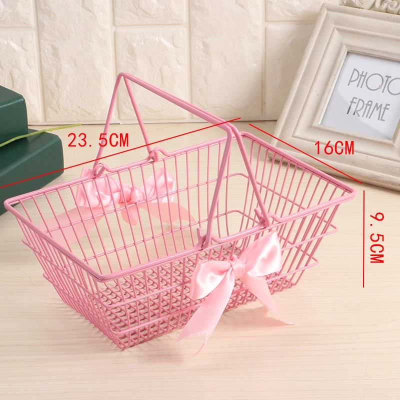 Розовая мини корзина для хранения настольная отделка косметика ювелирных