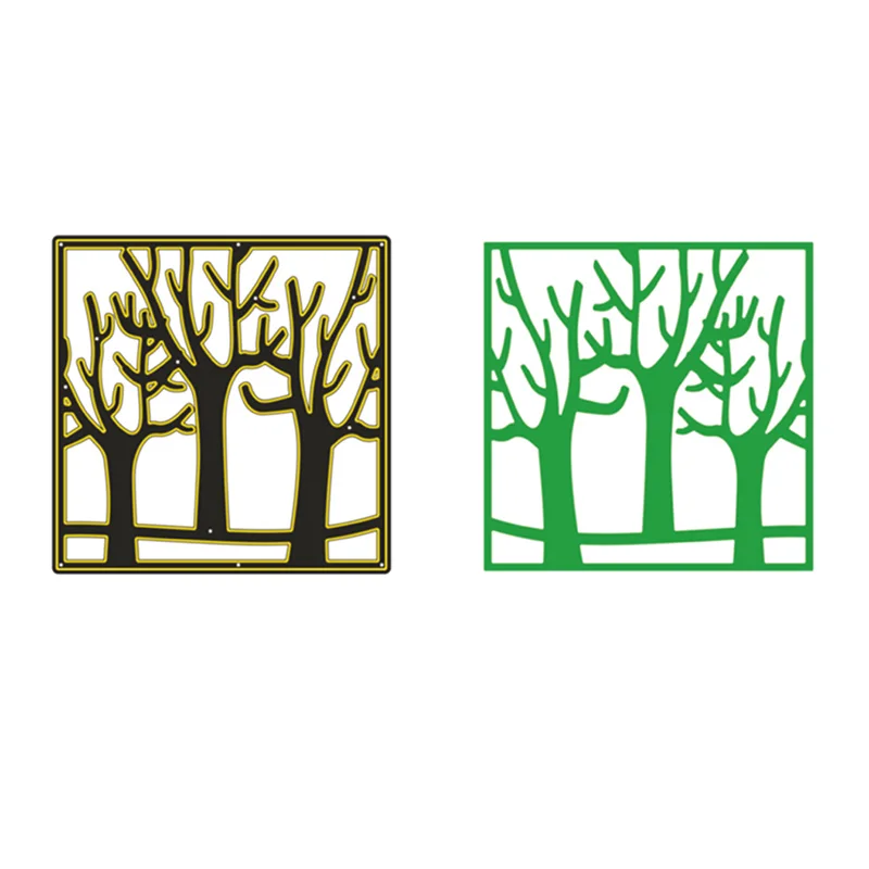 Металлические Вырубные штампы Снеговик и дерево кружевная рамка фон ремесло для