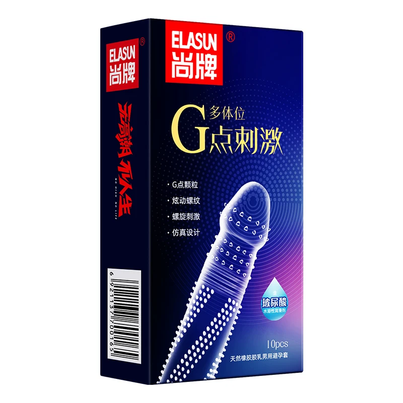 Elasun 2 коробки презервативы с точечным шипом ребристые G точка контрацепции