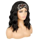Синтетические вьющиеся парики на голову для женщин, черные волнистые парики с новым дизайном, уникальное прикрепление для ежедневного использования, повязка на голову в подарок