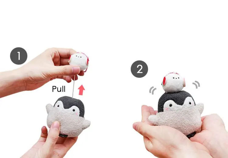 Милый плюшевый брелок в виде пингвина Вибрирующая мягкая игрушка масштабируемый