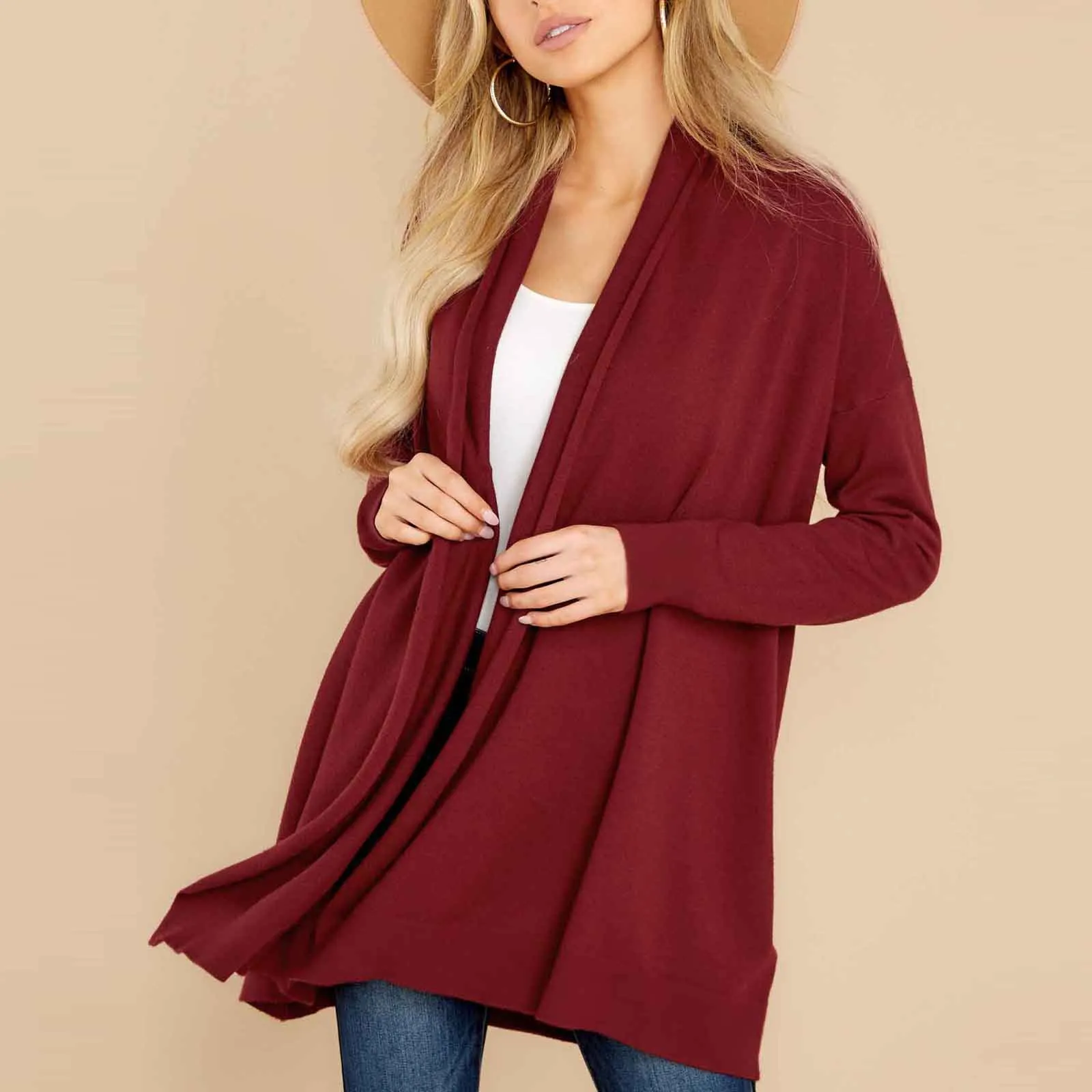 

Casual Loose Solid Color Women's Cardigan 2021 Autumn Winter New Women Cardigan Long Sleeve Jackets For Women chaqueta mujer