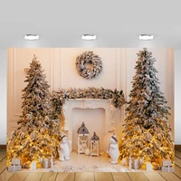 mehofond christmas backdrop tree glitter light fireplace gift snowman baby photography background decor photo studio photocall