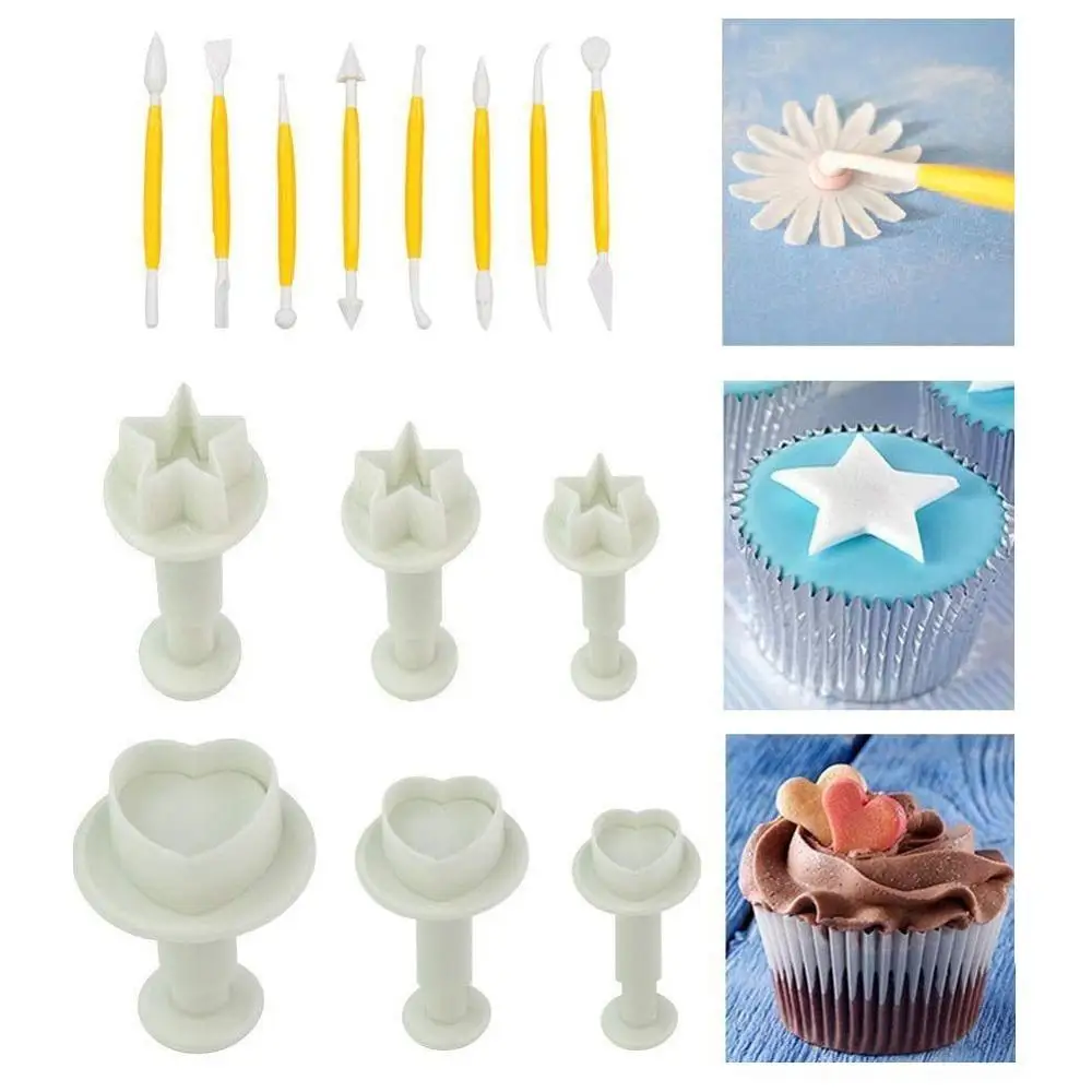 86 шт./упак. цветок Fondant (сахарная) Обледенение Плунжерные Торт Формочки для