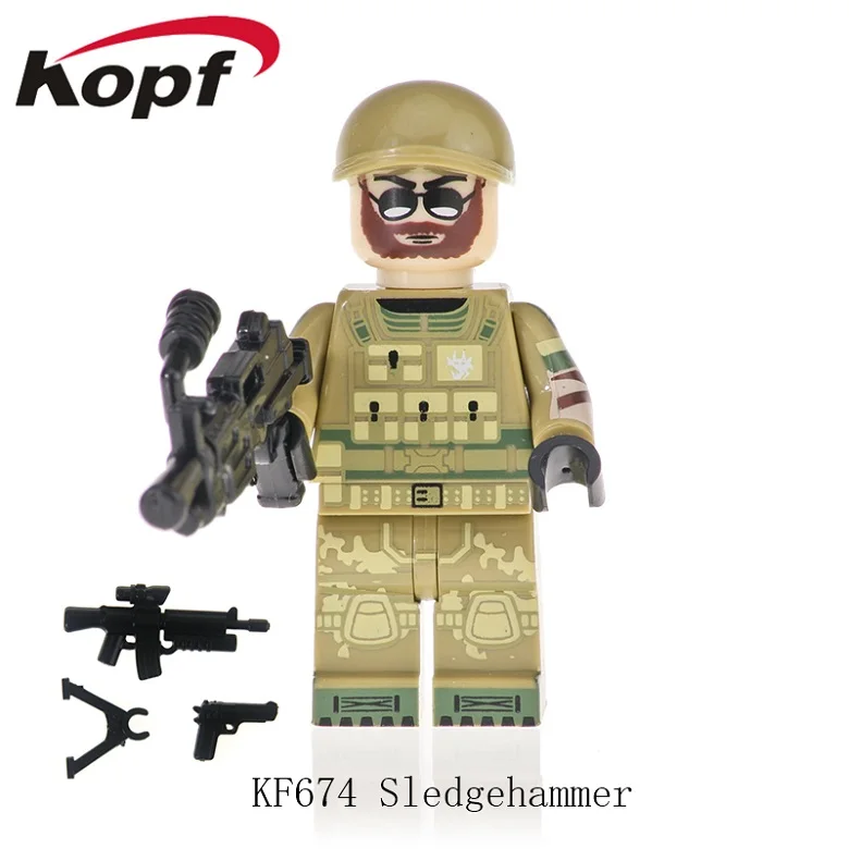 KF674 Without Box Одиночная строительных блоков с металлическим оружейным стрелком игра небо лиса выгорание Белый Костюм Фигурки для детей Коллекция игрушек KF671 - Color: KF674 Without Box