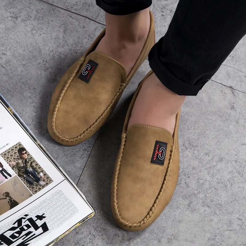 Новинка Осенняя мужская повседневная обувь без шнуровки Мужская лоферы для