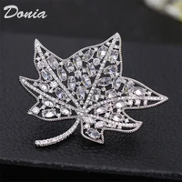 donia jewelry fashion leaf brooch ladies aaa zircon crystal brooch personality wild leaves scarves buckle pin jewelry