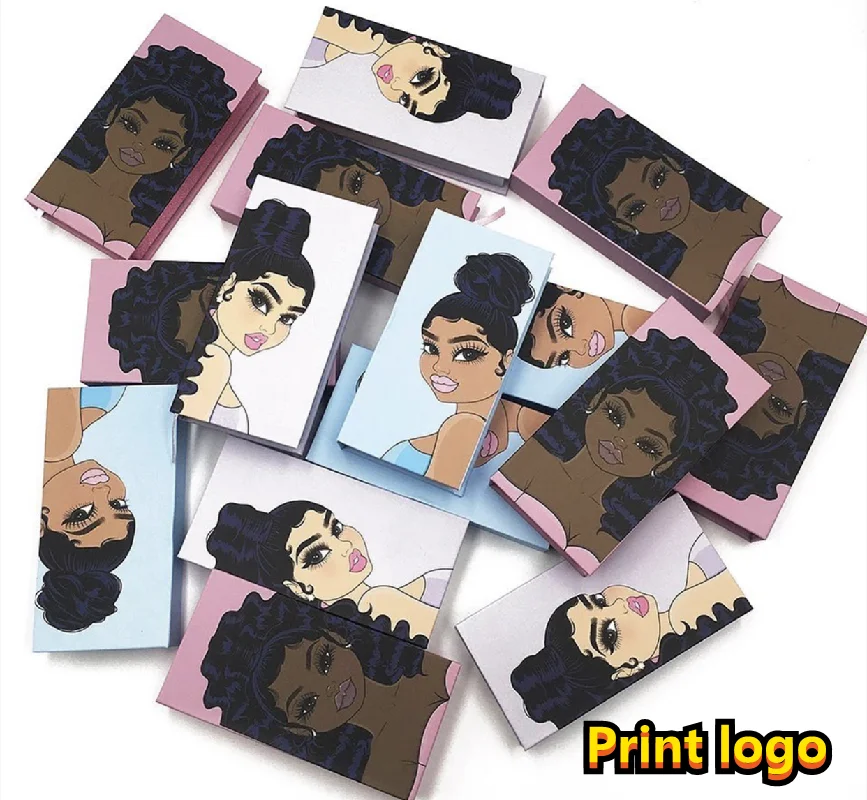 

GIRL Eyelash Packaging Wholesale Colorful Rectangle Lashes Case New Lash Boxes Bulk 25mm Mink Lashes packaging Box makeup
