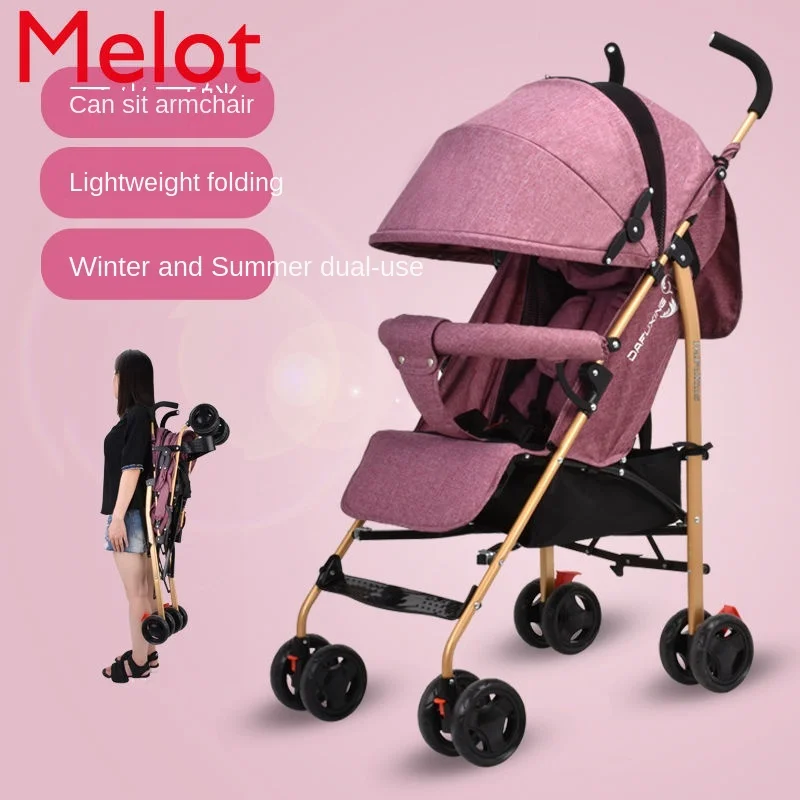

Anti-Humpback Reclinable Baby Stroller Lightweight Folding Baby Umbrella Car Shock Absorber Breathable