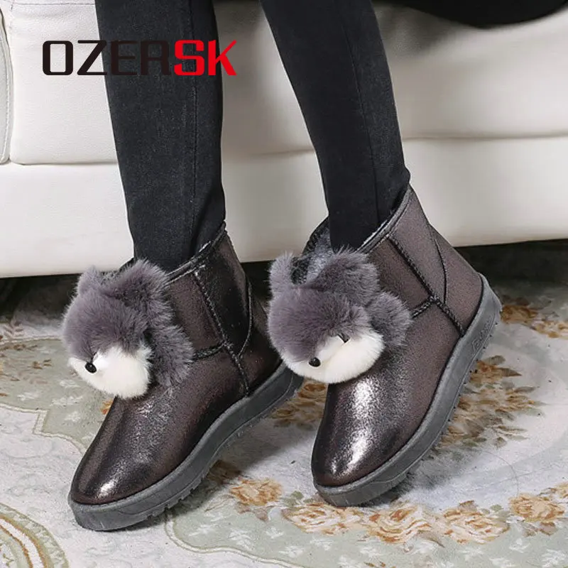 OZERSK Brand Hot Sale Winter Fur Snow Woman Boots Fashion Supper Warm Shoes Ankle Comfortable For Size 35~40 | Обувь