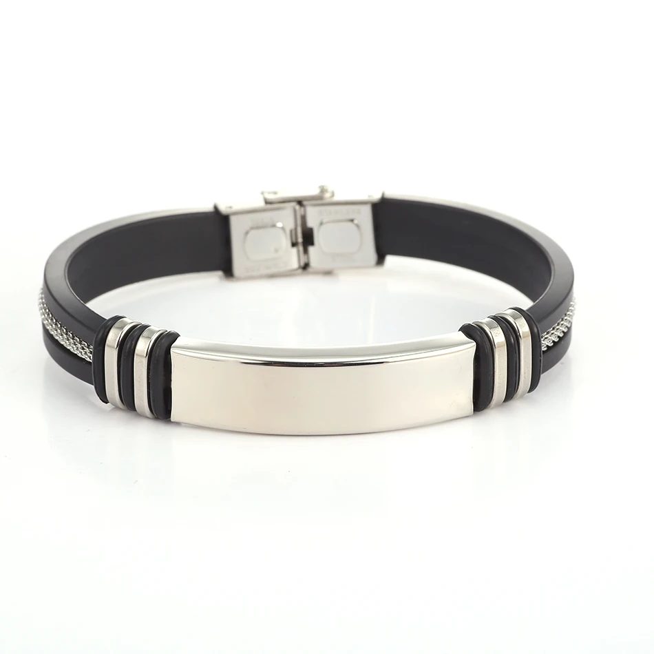 Мужской кожаный браслет Match Right металлический на запястье из нержавеющей стали