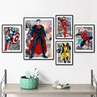Картина на холсте комиксов Marvel, Мстители, Капитан Америка, Железный человек, плакат, настенные картины для гостиной, искусство